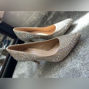Giani Bini gold rhinestone heels